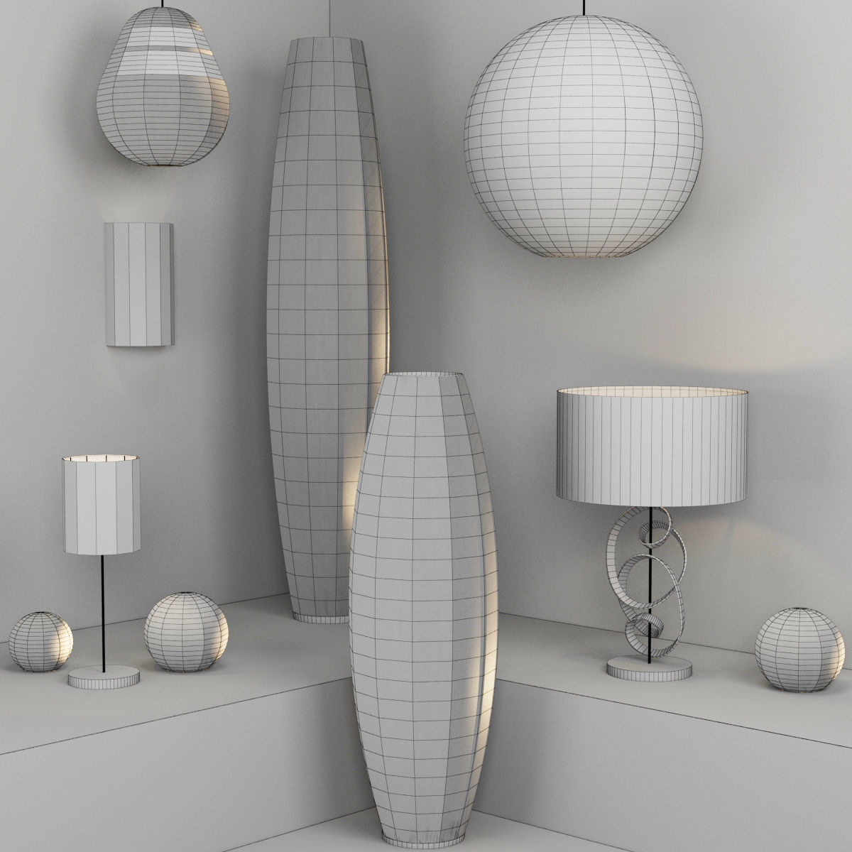 Collection of fixtures number 1 3D model_1