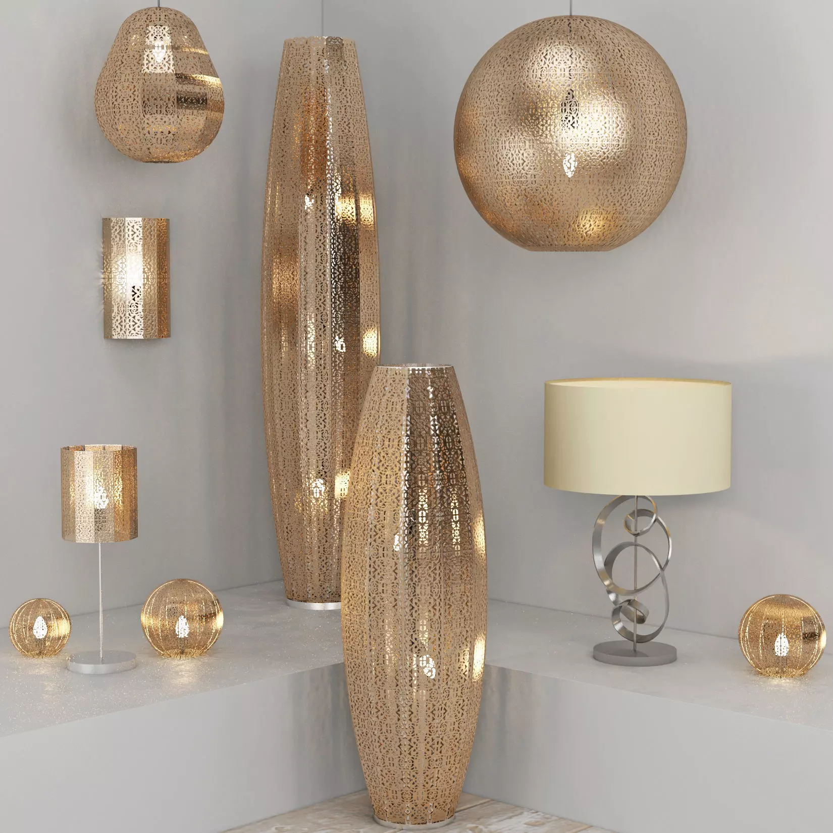 Collection of fixtures number 1 3D model_0