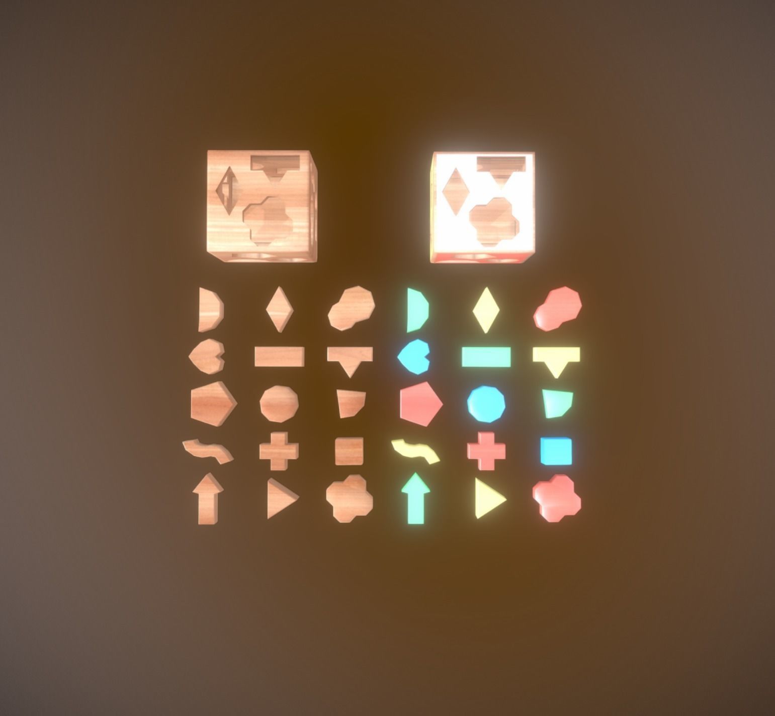 Toy Block Box low poly game ready Low-poly 3D model_3