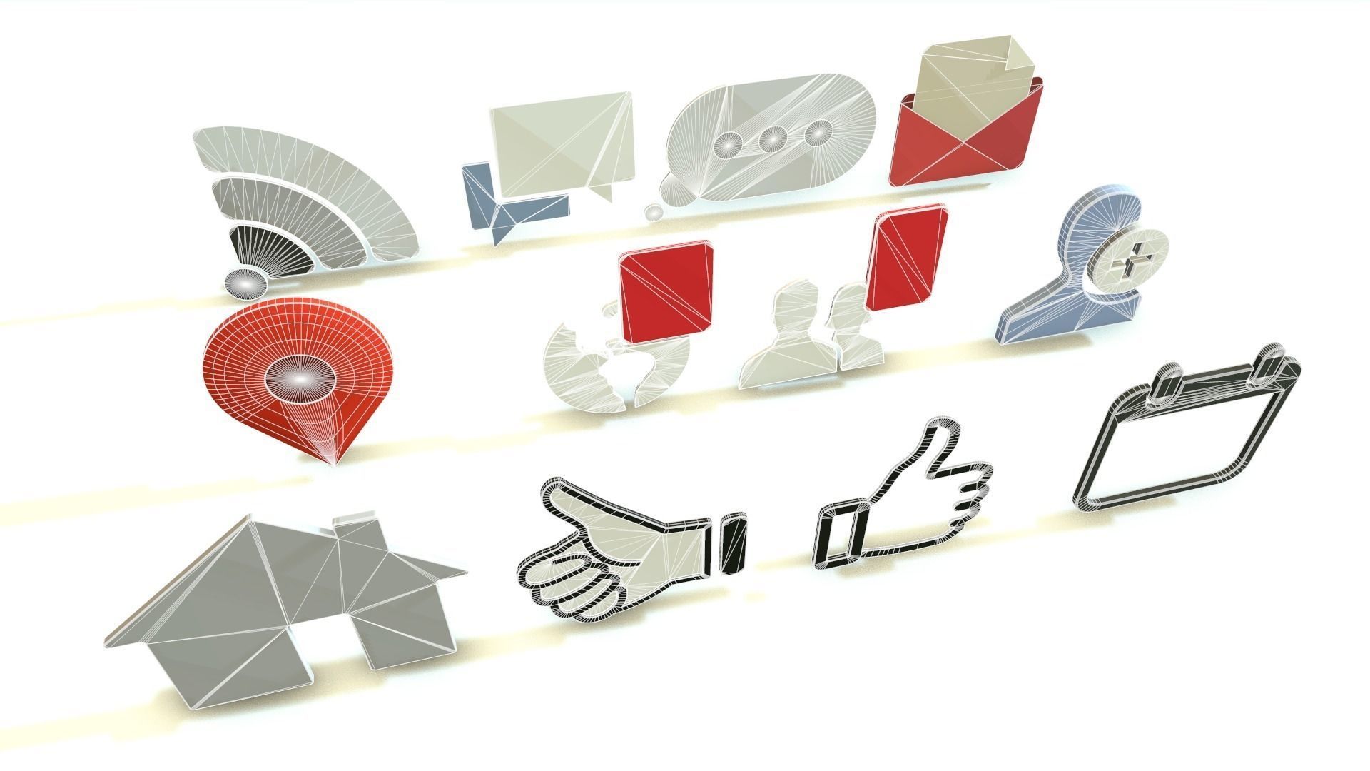 3D Social Media Icons Pack - 12 Icons 3D model_1