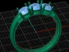 Three Stone Ring CAD Model 3D model 3D printable | CGTrader