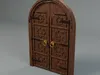 3D model Ornate Moroccan Carved Wooden Door - Animated PBR LODs Game ...
