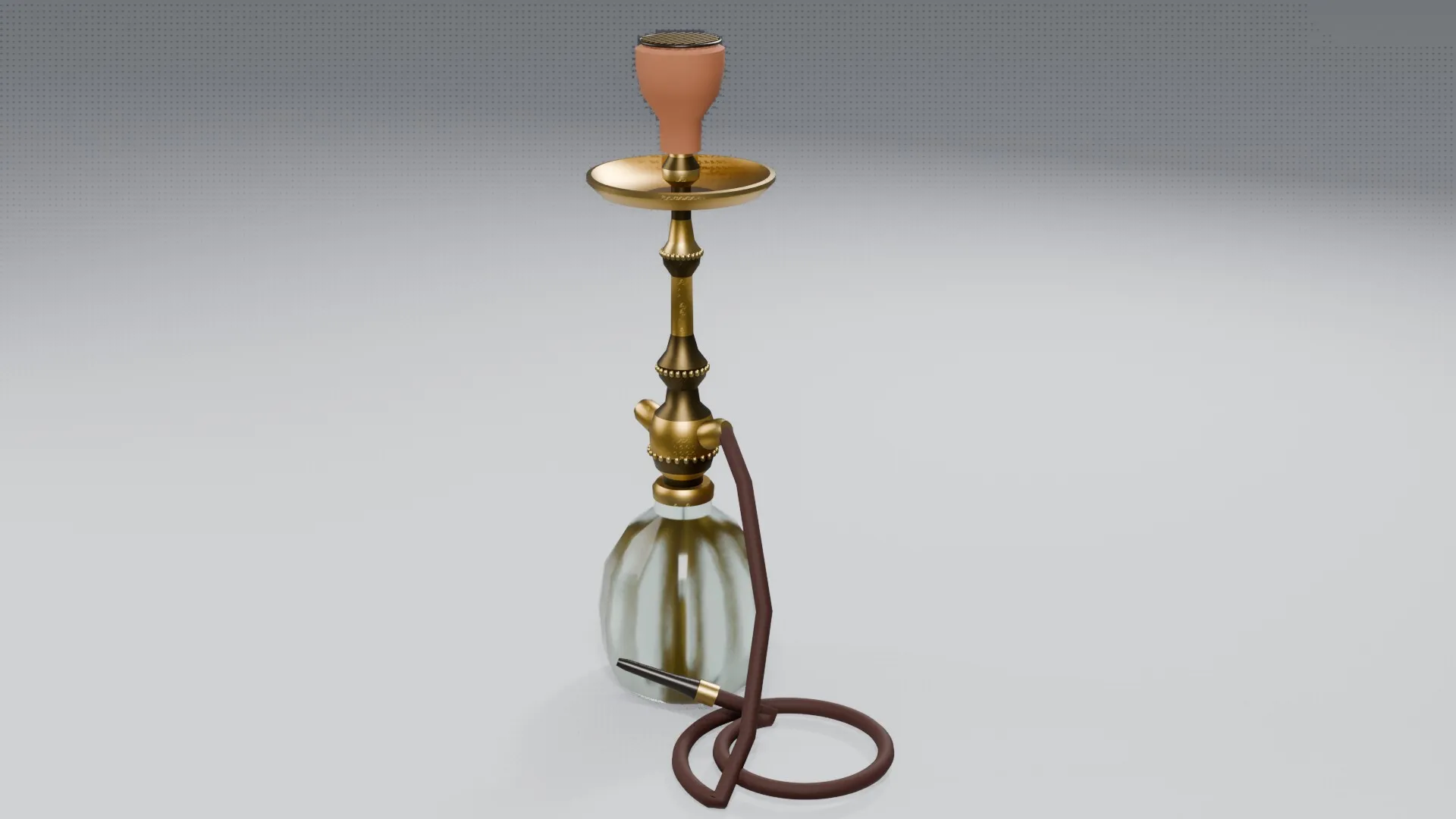 Stem Engineering Animation 3D model Antique Brass Hookah Shisha Pipe - Animated PBR LODs Game ...