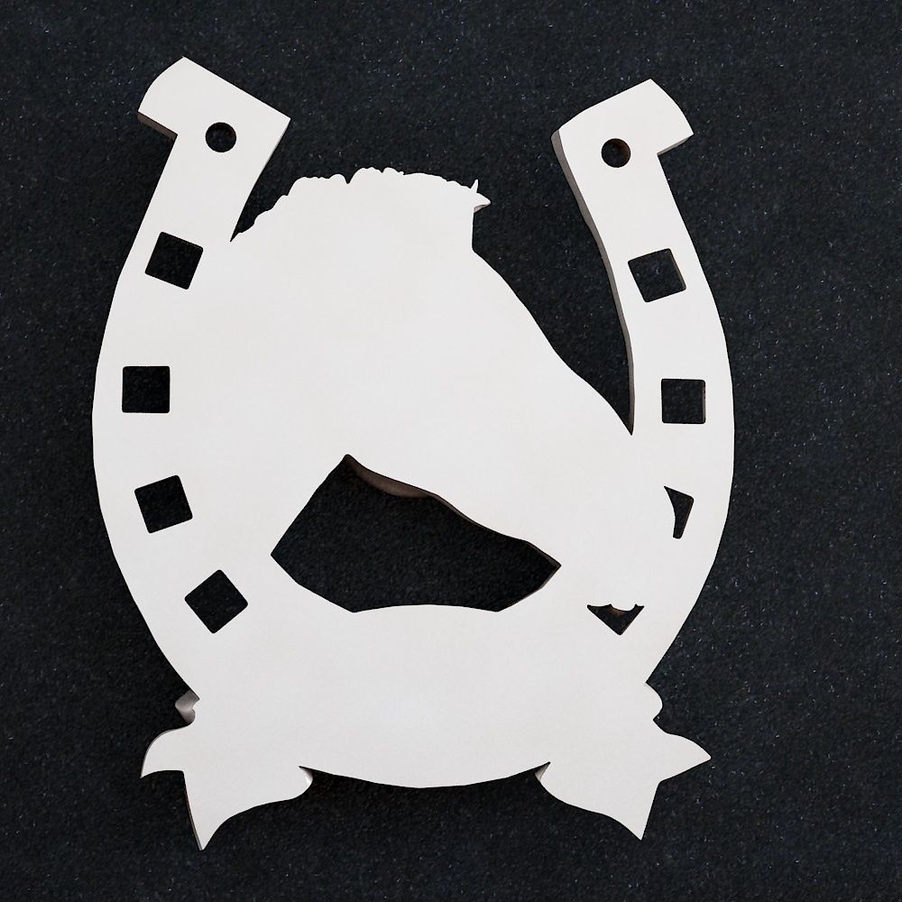 Horse head horseshoe Badge wall 3D print model_2