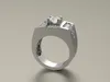 Mens Diamond Signet Ring 3D Model White Gold Solitaire Ring 3D model 3D ...