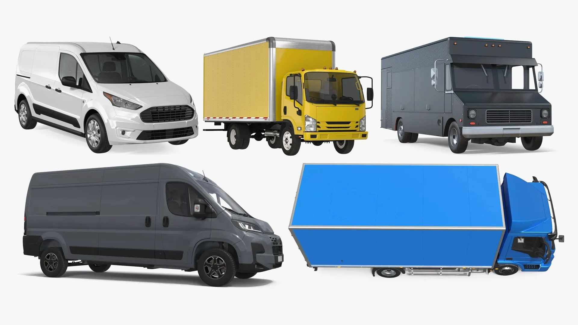 Delivery Vehicles Simple Interior Collection 3D Model Pack | CGTrader