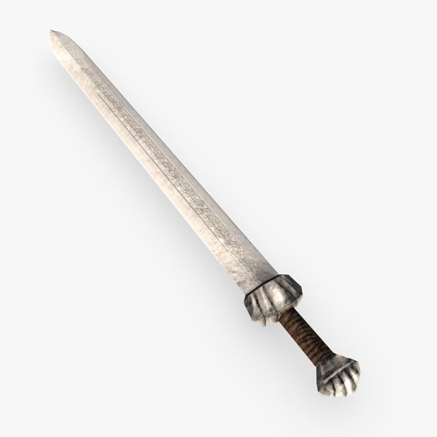 Ancient medieval swords collection 3D model_16