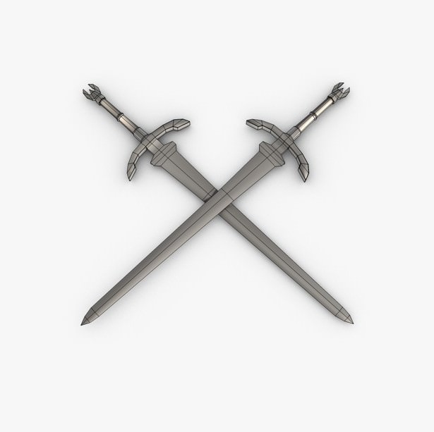 Ancient medieval swords collection 3D model_13