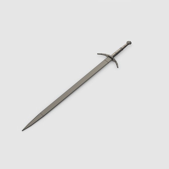 Ancient medieval swords collection 3D model_7
