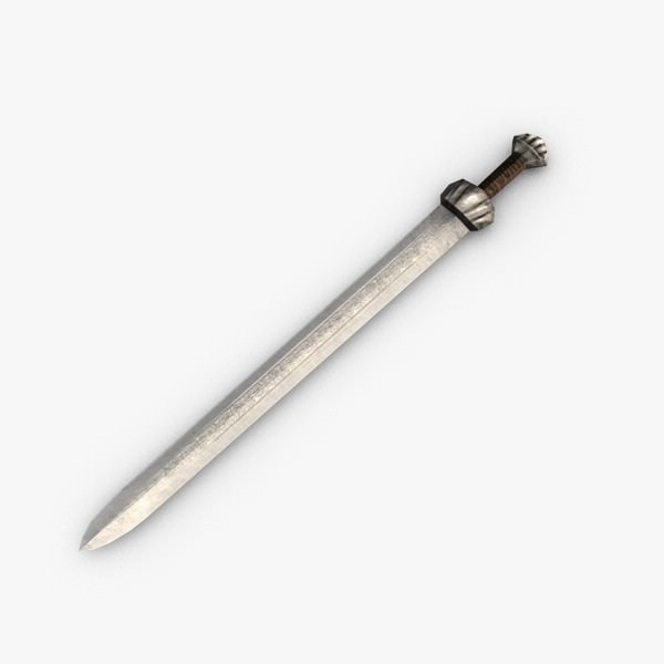 Ancient medieval swords collection 3D model_14