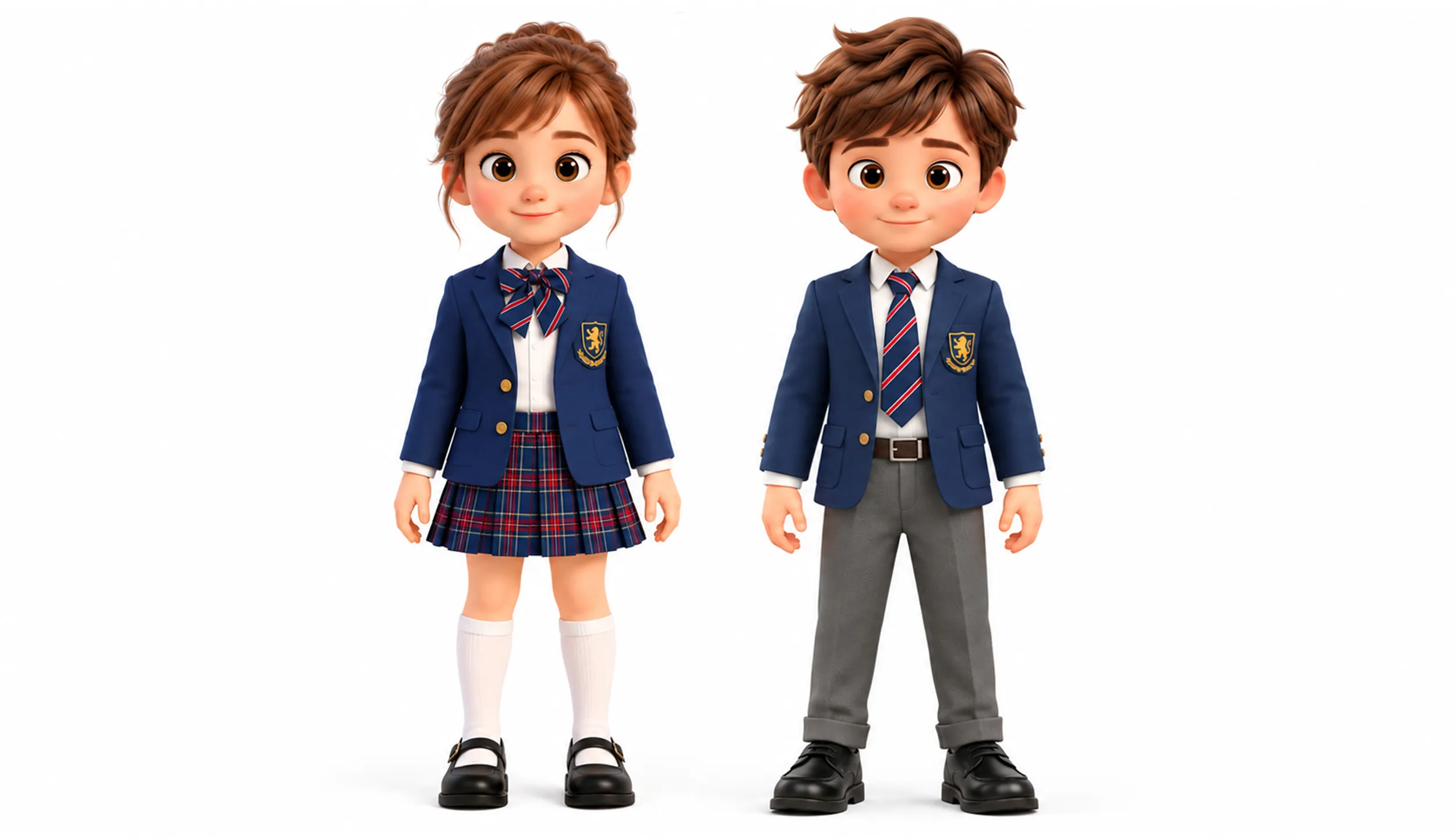 Stylized 3D School Boy and Girl Character Pack Rigged Animated VR / AR ...