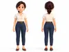 3D model Stylized Female Girl Character Rigged Animated Mother VR / AR ...