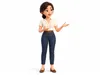 3D model Stylized Female Girl Character Rigged Animated Mother VR / AR ...