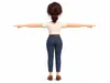 3D model Stylized Female Girl Character Rigged Animated Mother VR / AR ...