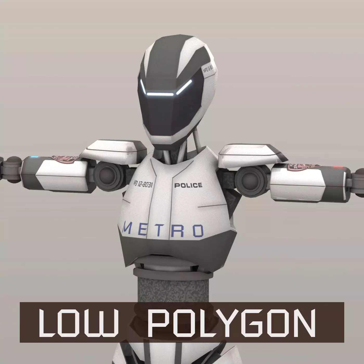 Police Bot LP Low-poly 3D model