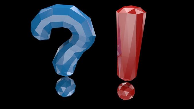 Low poly punctuation marks Low-poly 3D model