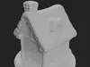 Christmas Cottage Figurine with Wreath 3D model 3D printable | CGTrader