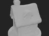 Christmas Cottage Figurine with Wreath 3D model 3D printable | CGTrader