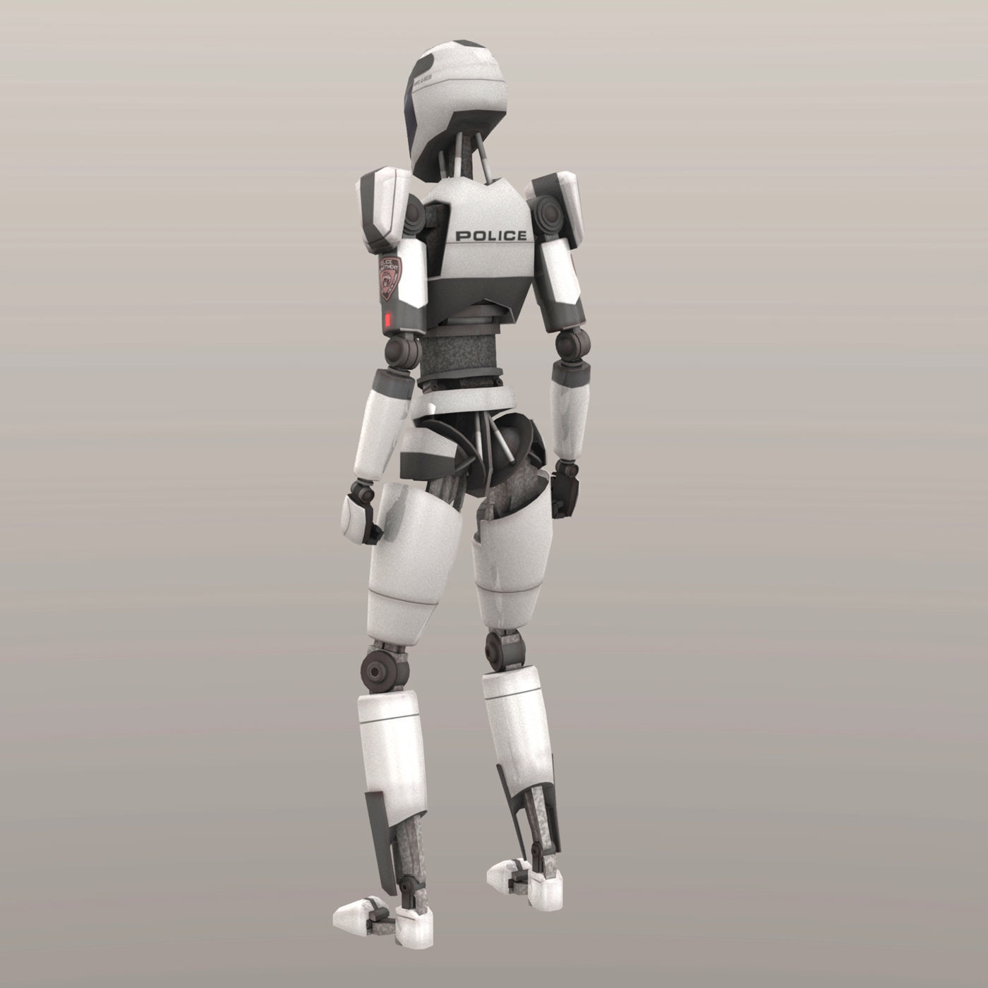 Police Bot LP Rigged Low-poly 3D model_3