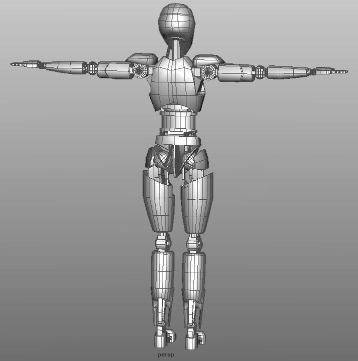 Police Bot LP Rigged Low-poly 3D model_12