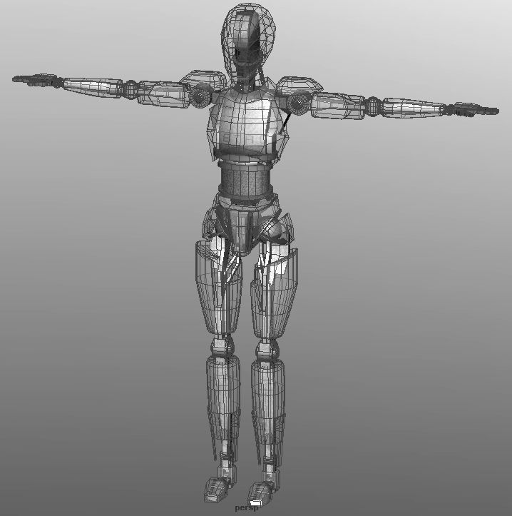Police Bot LP Rigged Low-poly 3D model_10