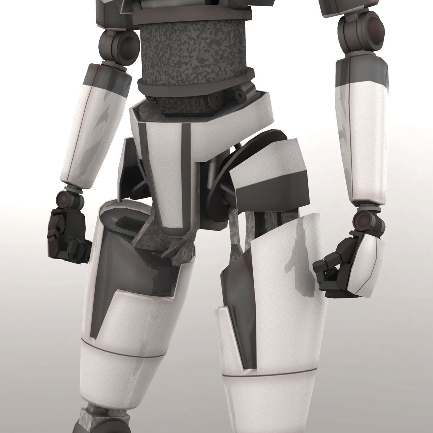 Police Bot LP Rigged Low-poly 3D model_5
