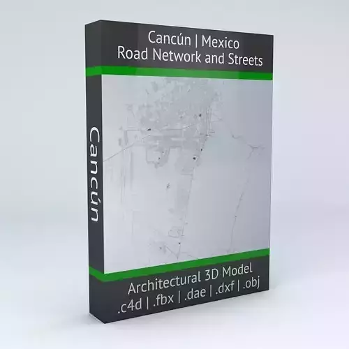 Cancun Road Network and Streets 3D model