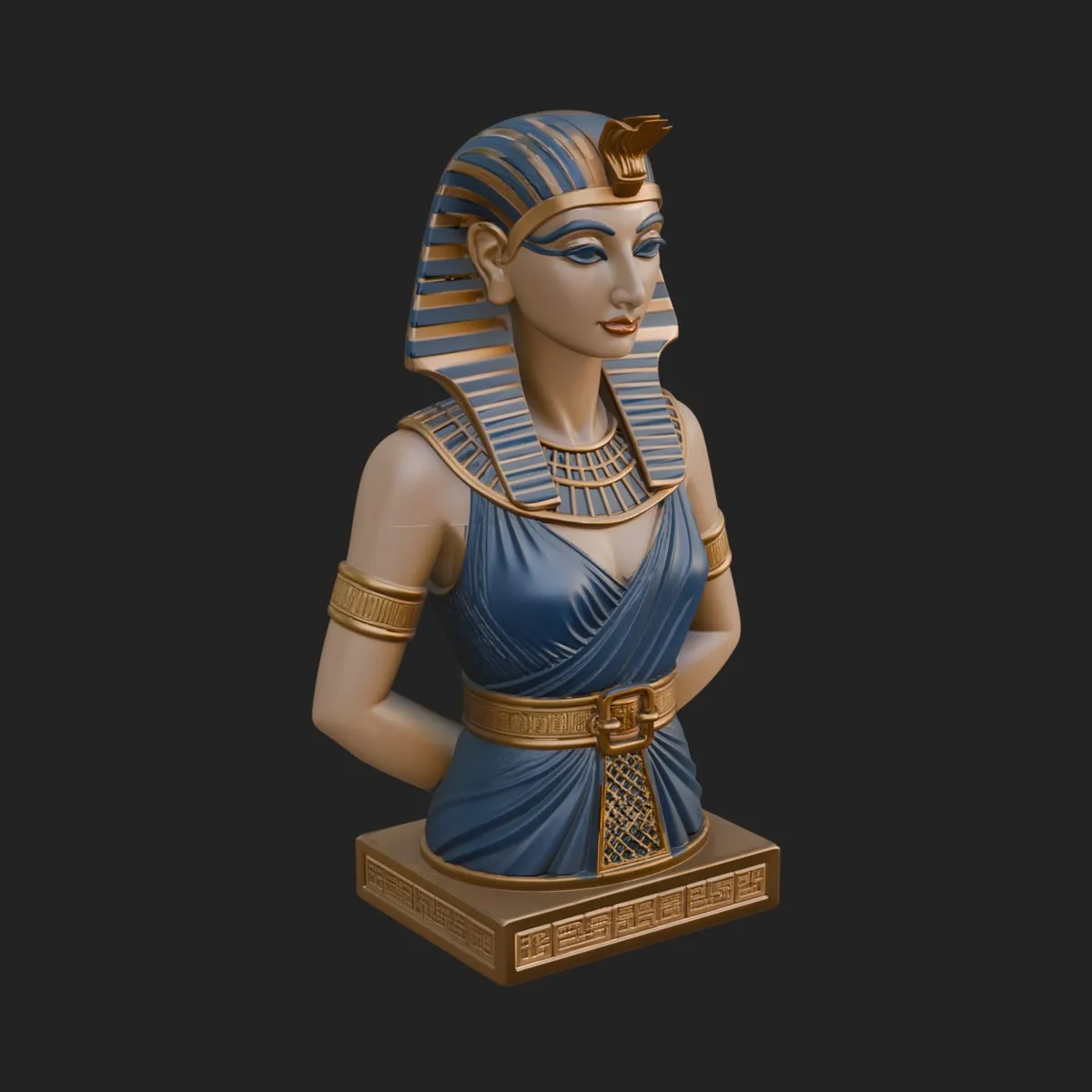 Egyptian Queen Bust Statue Design 8 - 3D Print Model 3D model 3D ...