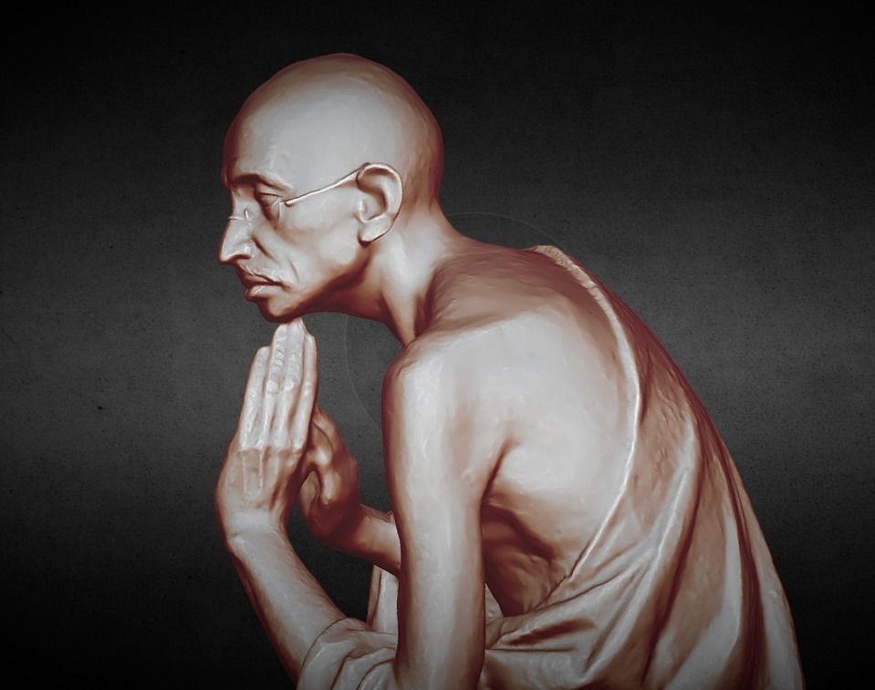 Mahatma Gandhi Free 3D print model_3