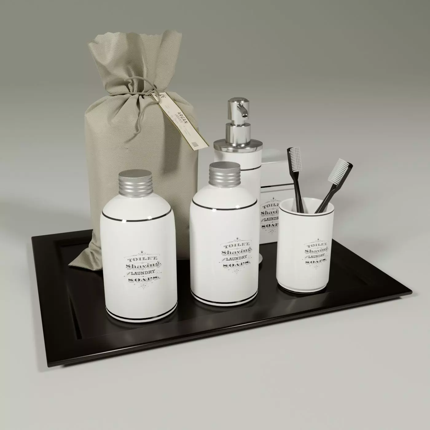 Laundry set in Cinema 4D and Corona renderer Free 3D model_0