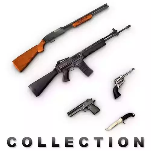 Low poly weapons pack collection