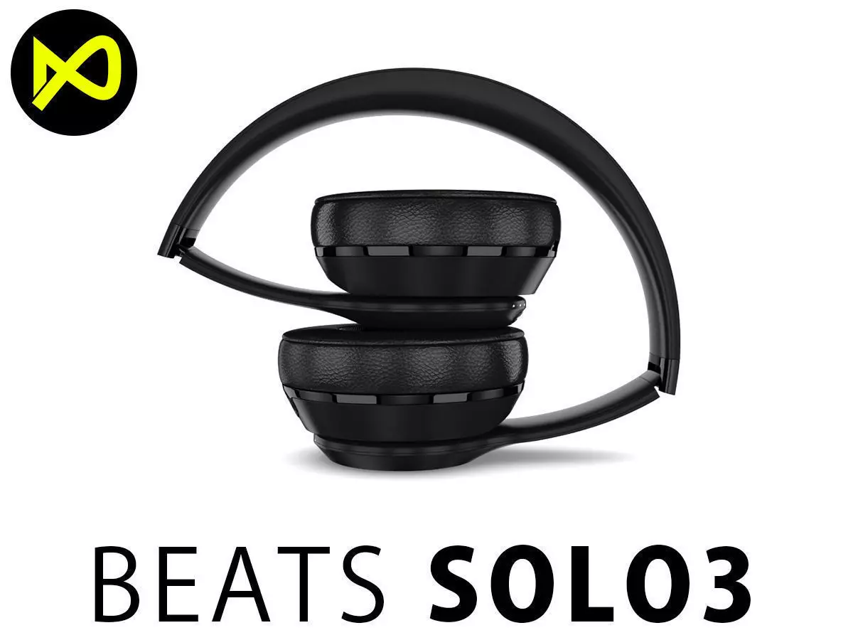 Apple Beats Solo3 Wireless On-Ear Headphones Black 3D model