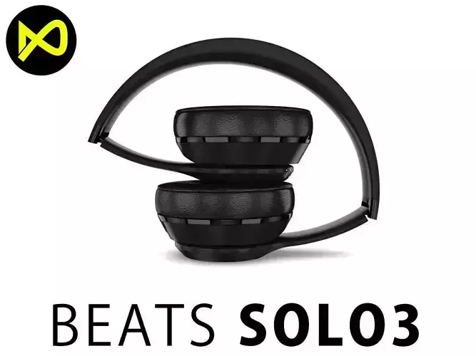 Apple Beats Solo3 Wireless On-Ear Headphones Black 3D model