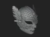 Feathered Venetian Mask Statue Design 4 - 3D Print Model 3D model 3D ...