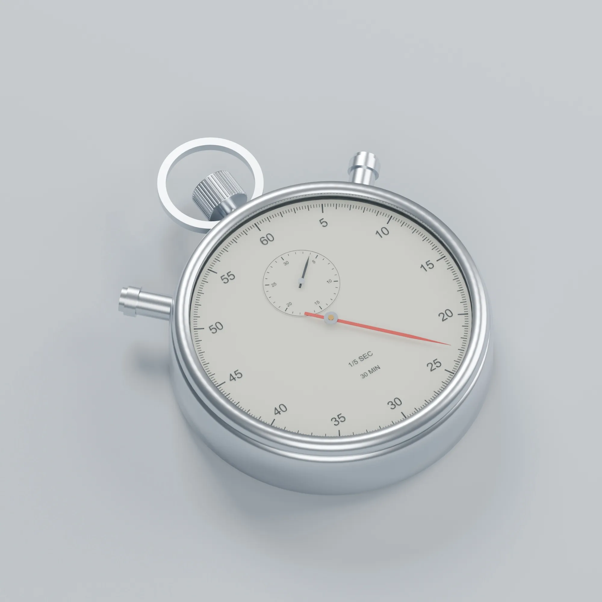 Mechanical Stopwatch with Crown Pushers and Lanyard Ring 3D model ...
