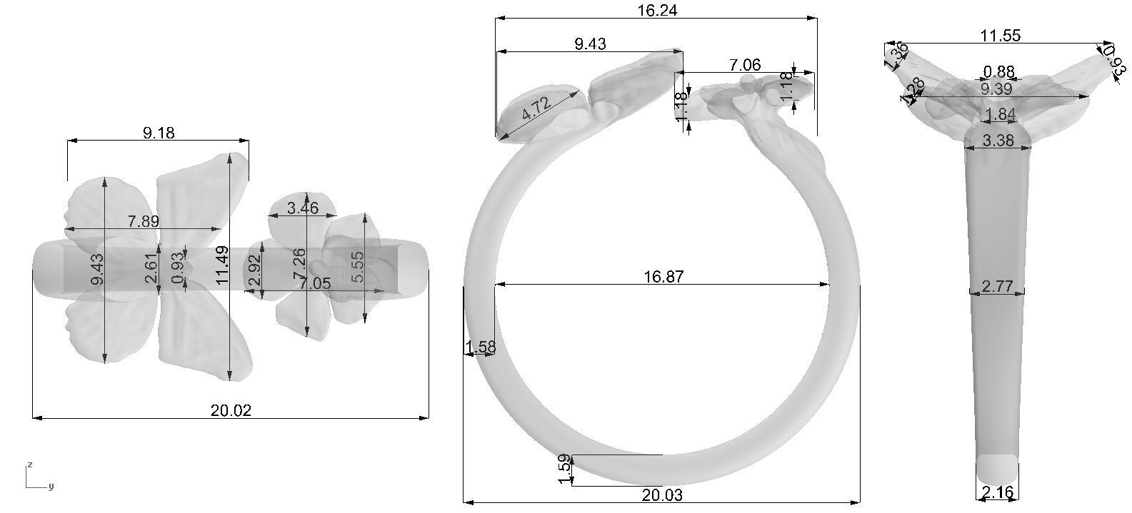 Ringmodel129- Monarch Ring 3D print model_4