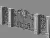Ornate Wrought Iron Gate With Stone Pillars 3D model rigged | CGTrader