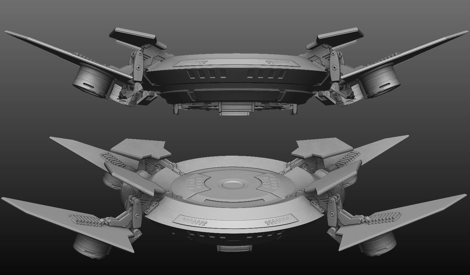 Sci-Fi Flying Platform 3D model_5