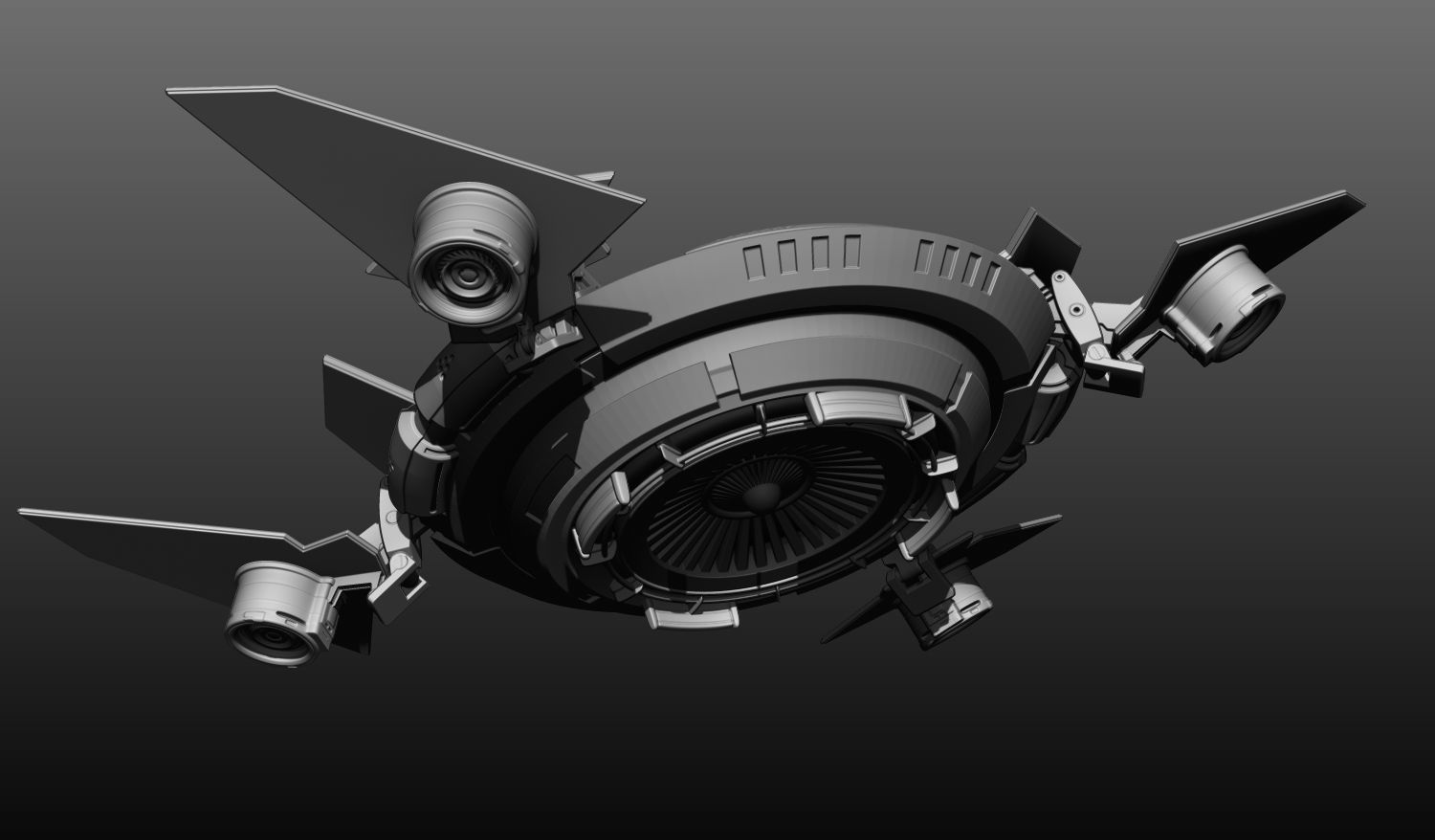 Sci-Fi Flying Platform 3D model_2