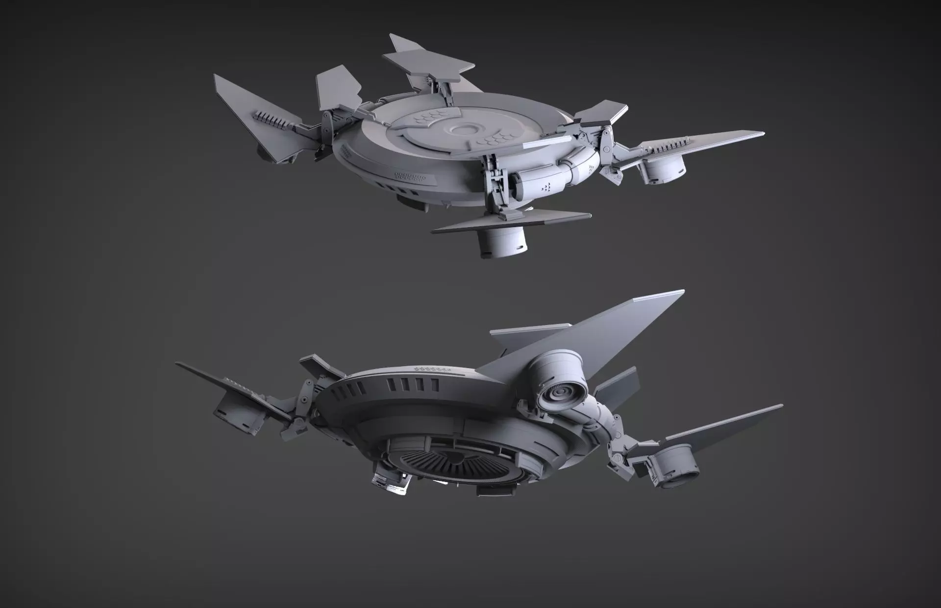 Sci-Fi Flying Platform 3D model_0