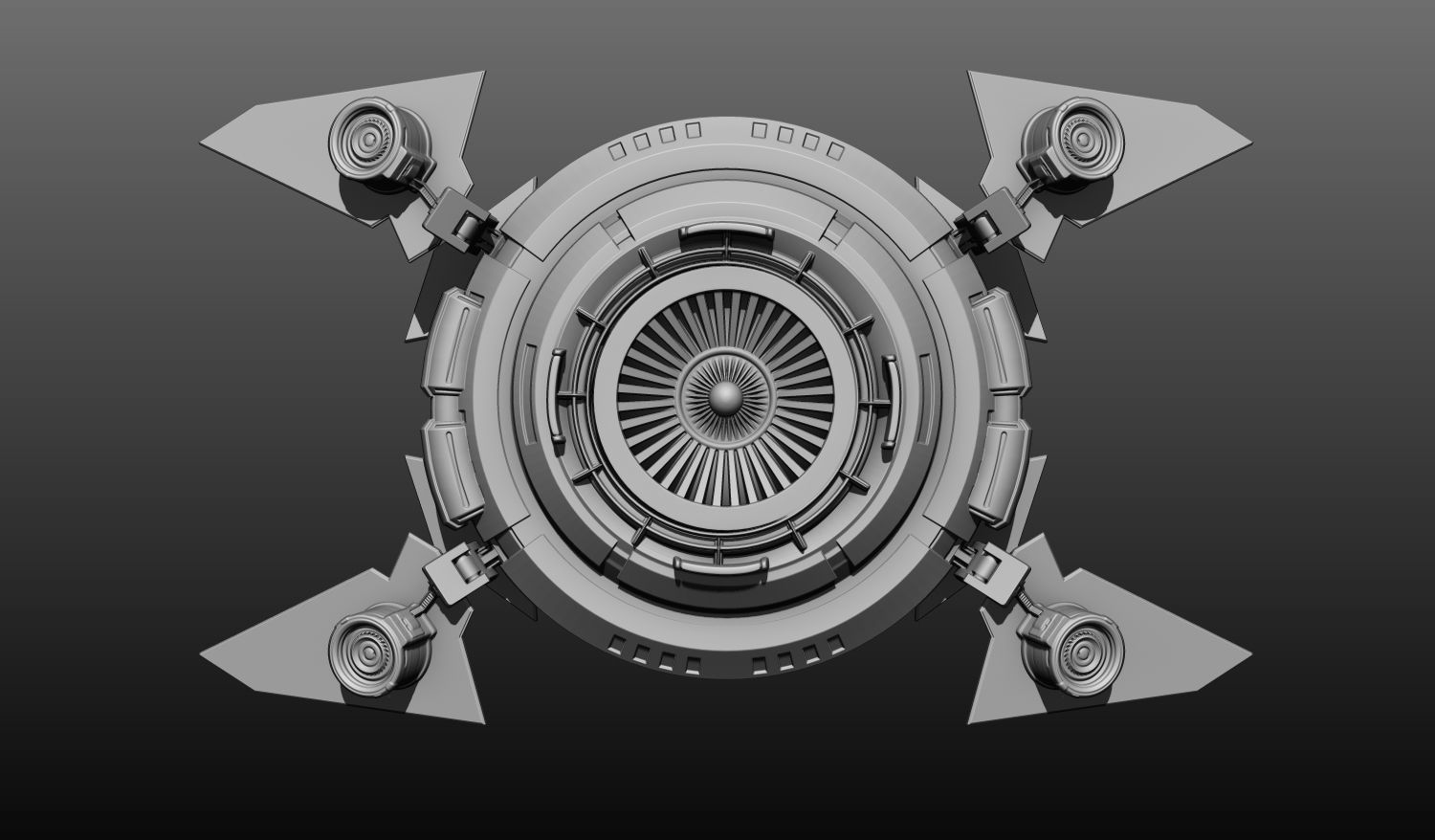 Sci-Fi Flying Platform 3D model_4