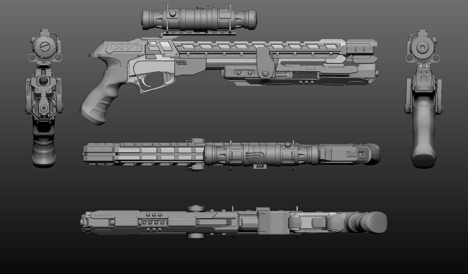 Sci-Fi Weapon 3D model_5