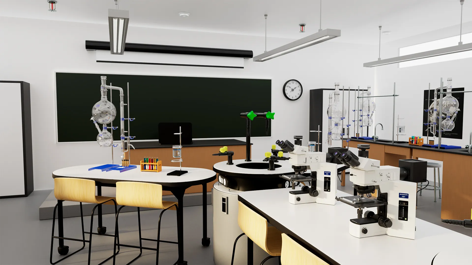 School Laboratory Interior with Modern Equipment 3D model | CGTrader