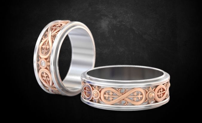 Wedding rings for lovers 168 3D print model
