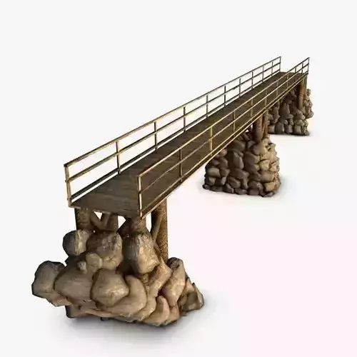 Wood bridge stone supports
