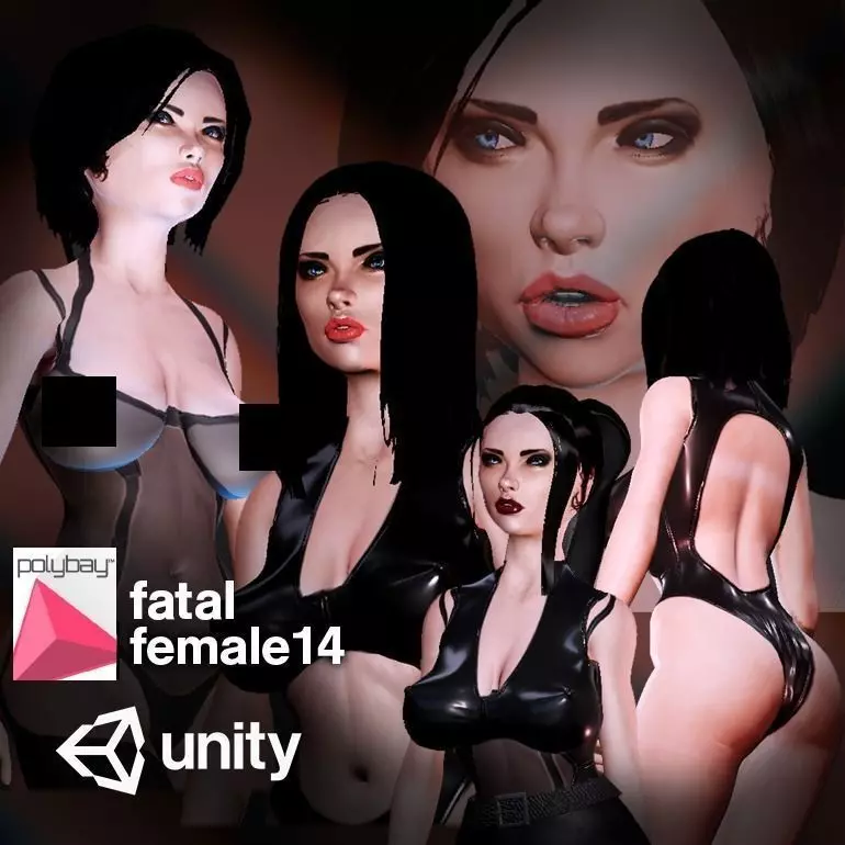 Fatal Female 14 for Unity Low-poly 3D model_0