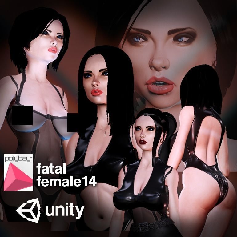 Fatal Female 14 for Unity Low-poly 3D model_2