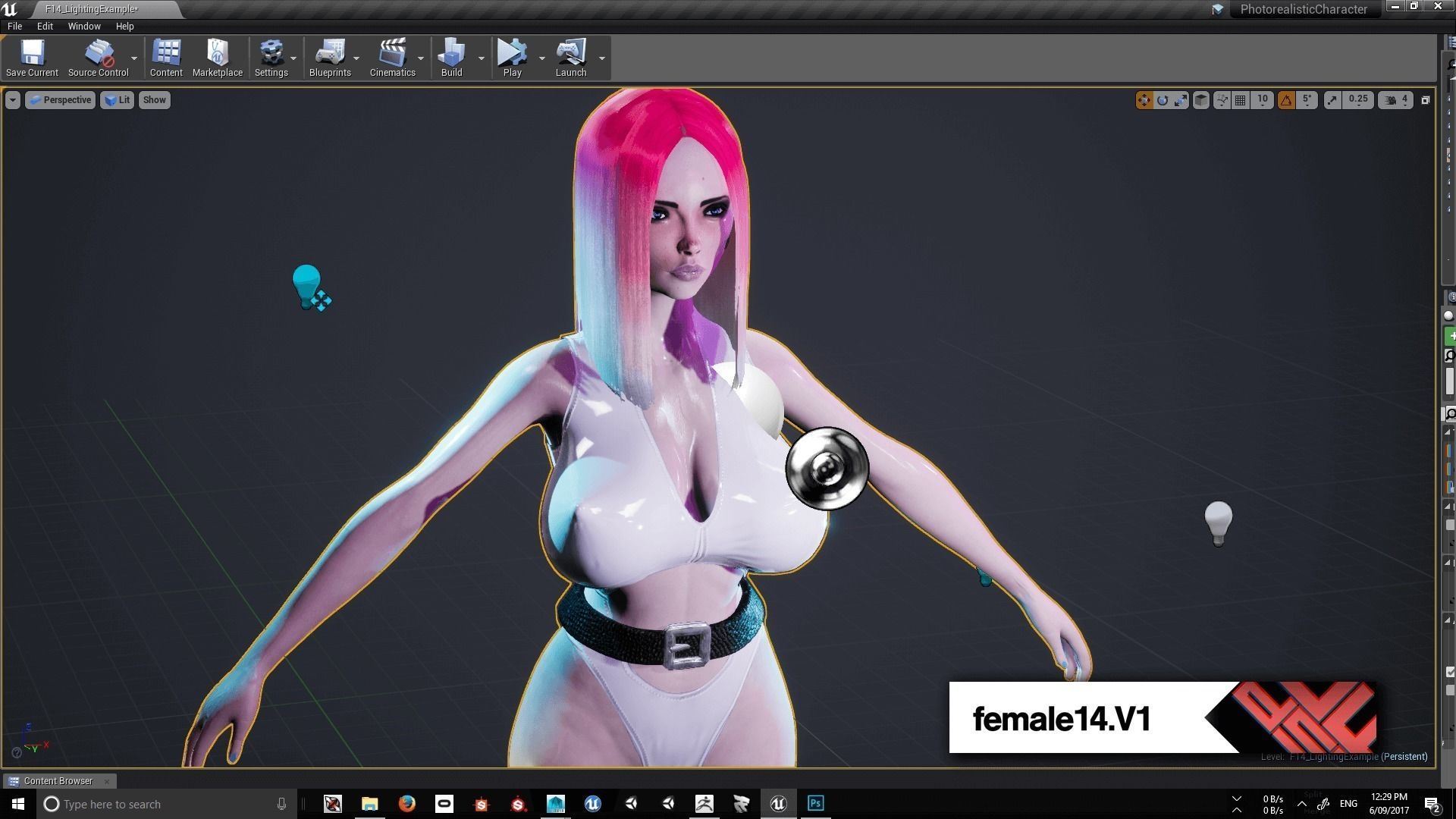 Fatal Female 014 For Unreal Engine Low-poly 3D model_2