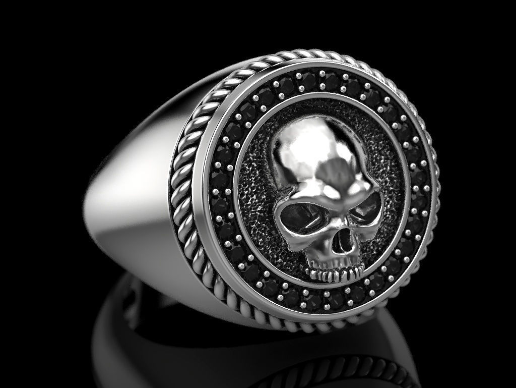 Skulls ring 3 3D print model_4