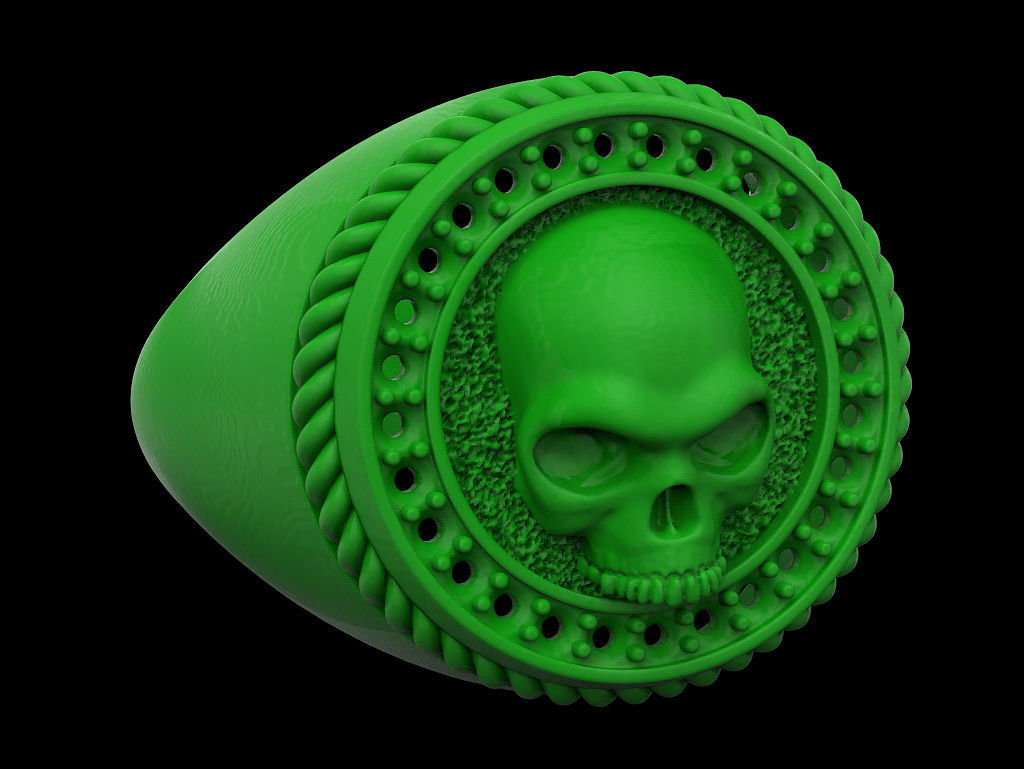 Skulls ring 3 3D print model_9